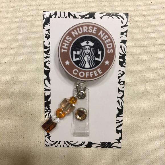 Handmade Accessories - 🆕 ‘This Nurse Needs Coffee’ Badge Holder